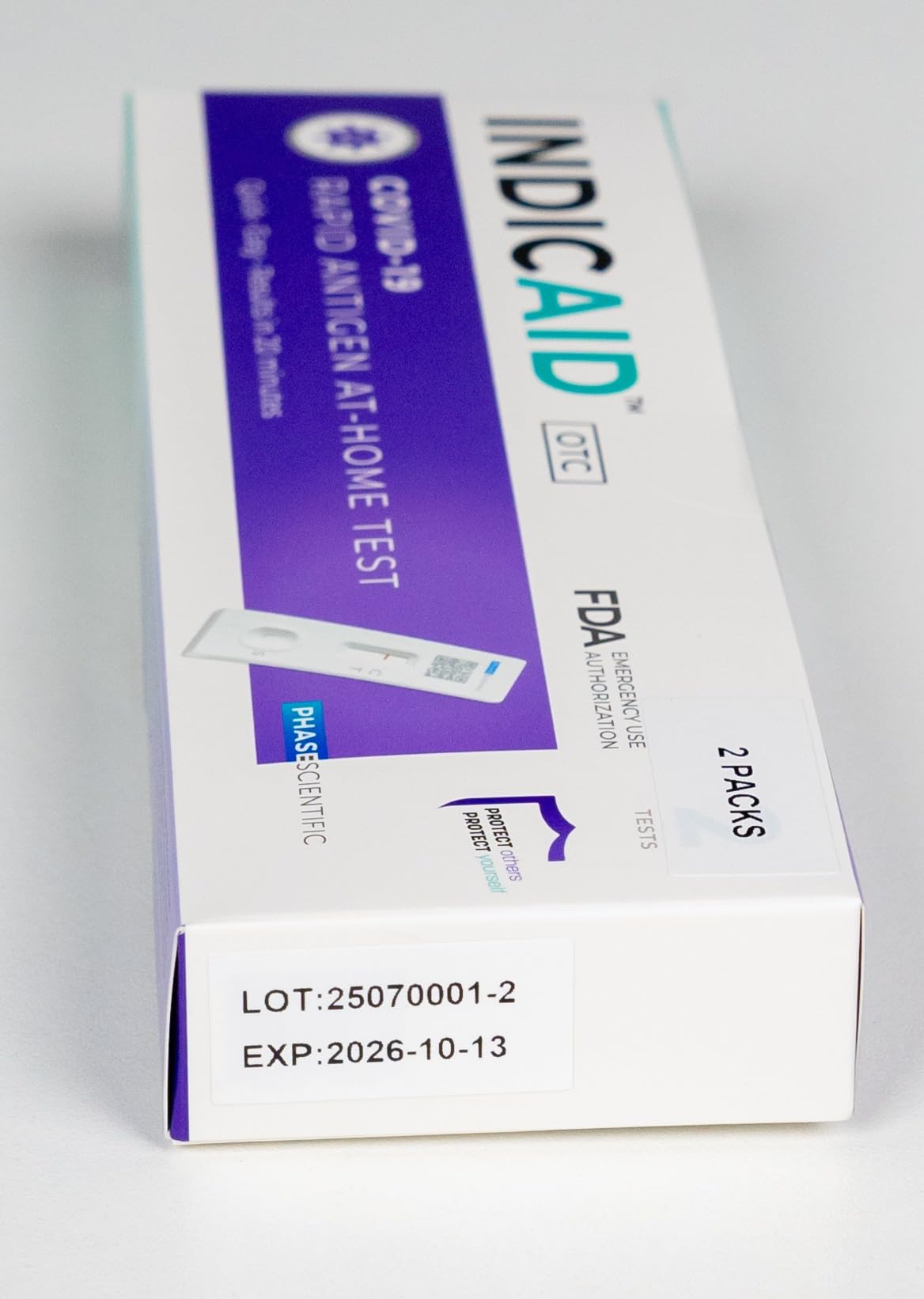 INDICAID COVID-19 Antigen Rapid Test, FDA EUA Authorized OTC COVID Home Test, 2 COVID Tests in a Individual Pack, Convenient for Both Home Use and Business Distribution, HSA/FSA Eligible, Easy to Use