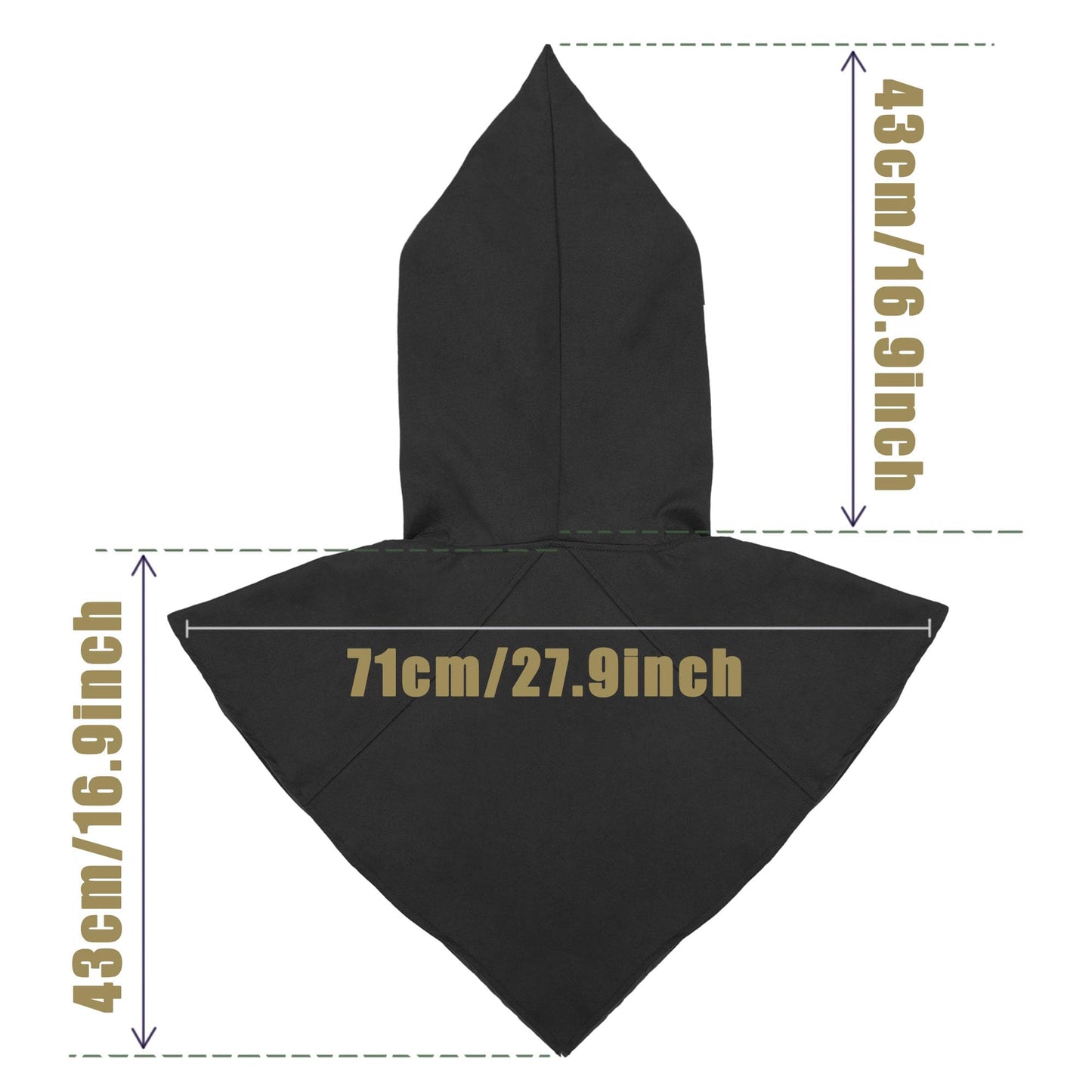 Retro Medieval Hooded Cape for Halloween Cosplay - Compact Renaissance Costume Accessory for Women & Men (Black)