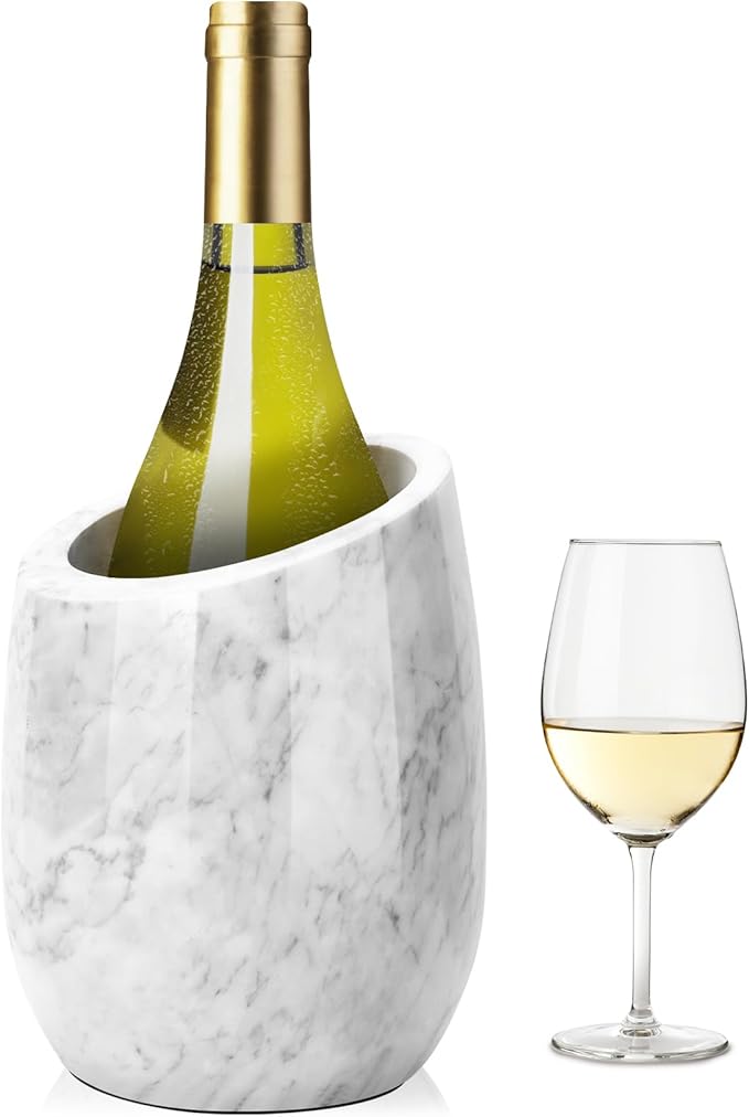 ZORMY Premium Marble Wine Chiller Bucket, Wine and Champagne Cooler, Wine Bottle Ice Chiller, 750ml Bottle Cooler, Home Ba...