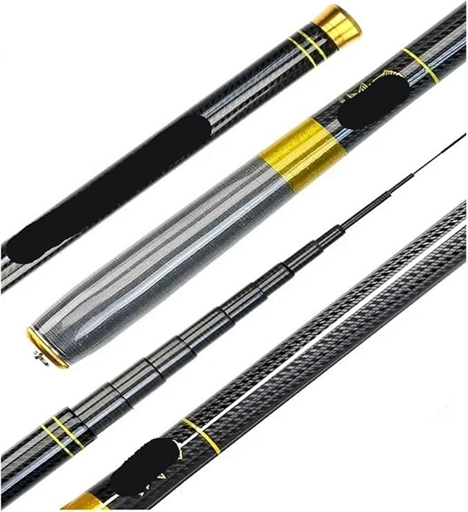 NIXWORTAL Fishing Rod Ultralight Freshwater Stream Hand Pole 2.7/3.6/4.5/5.4/6.3/7.2 Meters Carbon Fiber Pattern Telescopi...