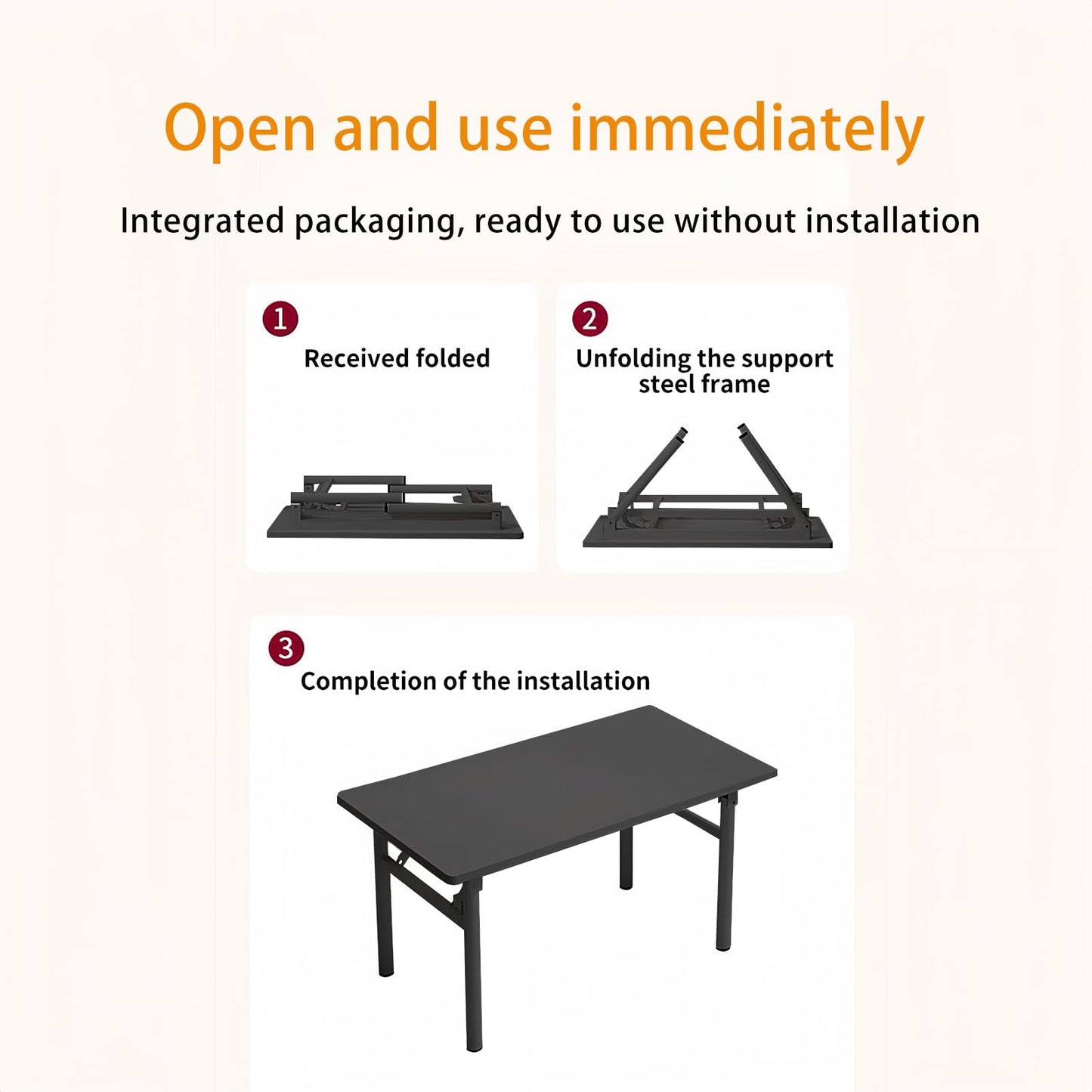 Mrsanmu Small Folding Desk No Assembly,31.5 Inch Folding Computer Desk Small Foldable Table for Home Office.