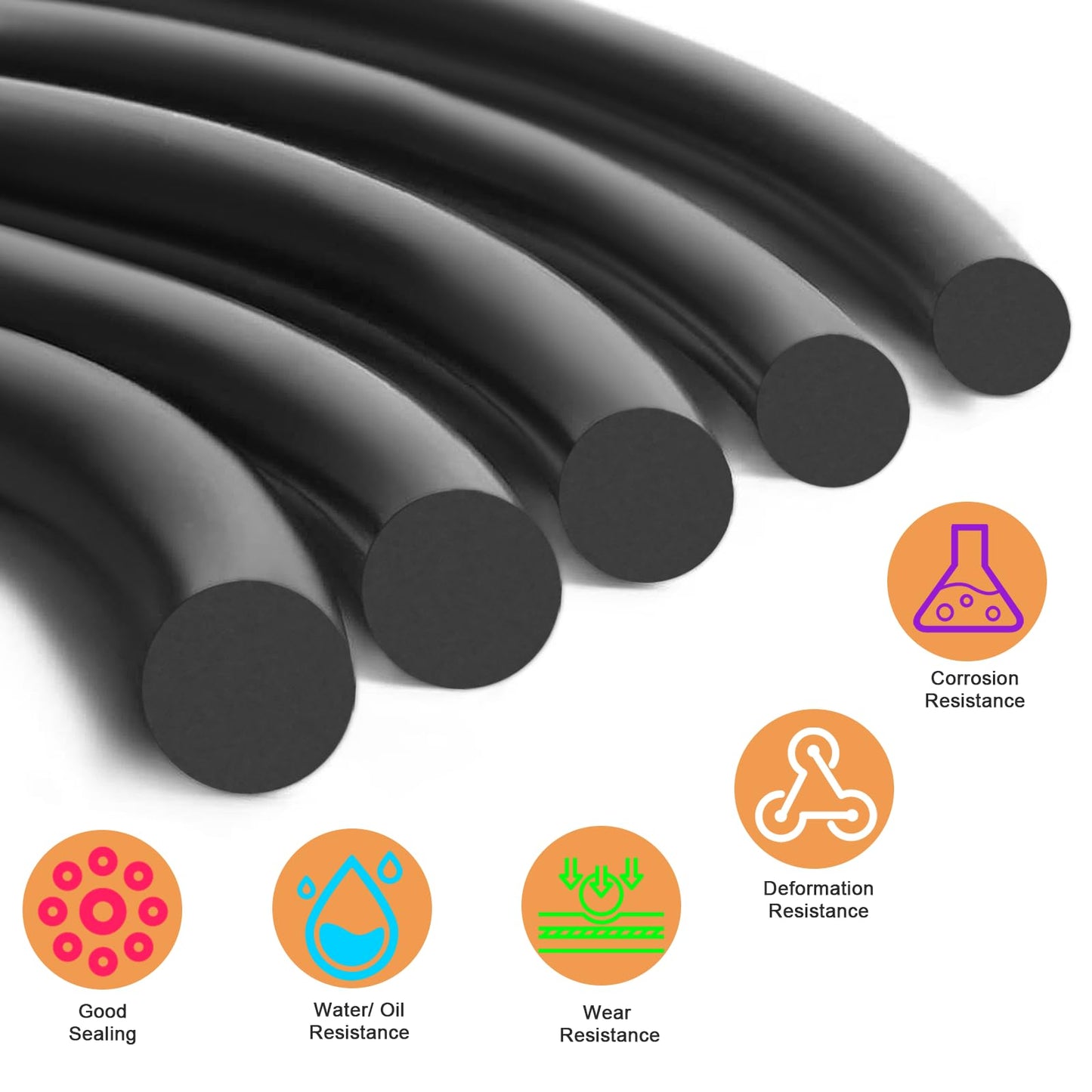 500 Pcs 20 Sizes O Ring Kit,Rubber O-Ring Assortment Kit, Rubber Washers Pressure Washer Gasket Rings Set for Plumbing Various Car Auto Vehicle Repair, Air or Gas Sealing Connections Resist