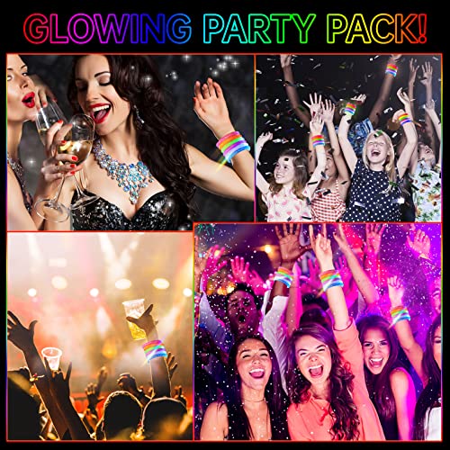Visen 24 Pack Glow Sticks Bracelets,6 Color LED Bracelets,Light Up Bracelets Toys,Glow In The Dark Party Supplies for Adul...