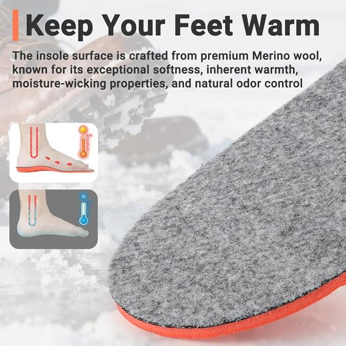 riemot Merino Wool Insoles for Women Comfortable Arch Support Insert Cushioning Plantar Fasciitis Relief Work Shoes Inserts Warm Sheepskin Insole for Winter Snow Boots Slippers Gray US6/ EU37