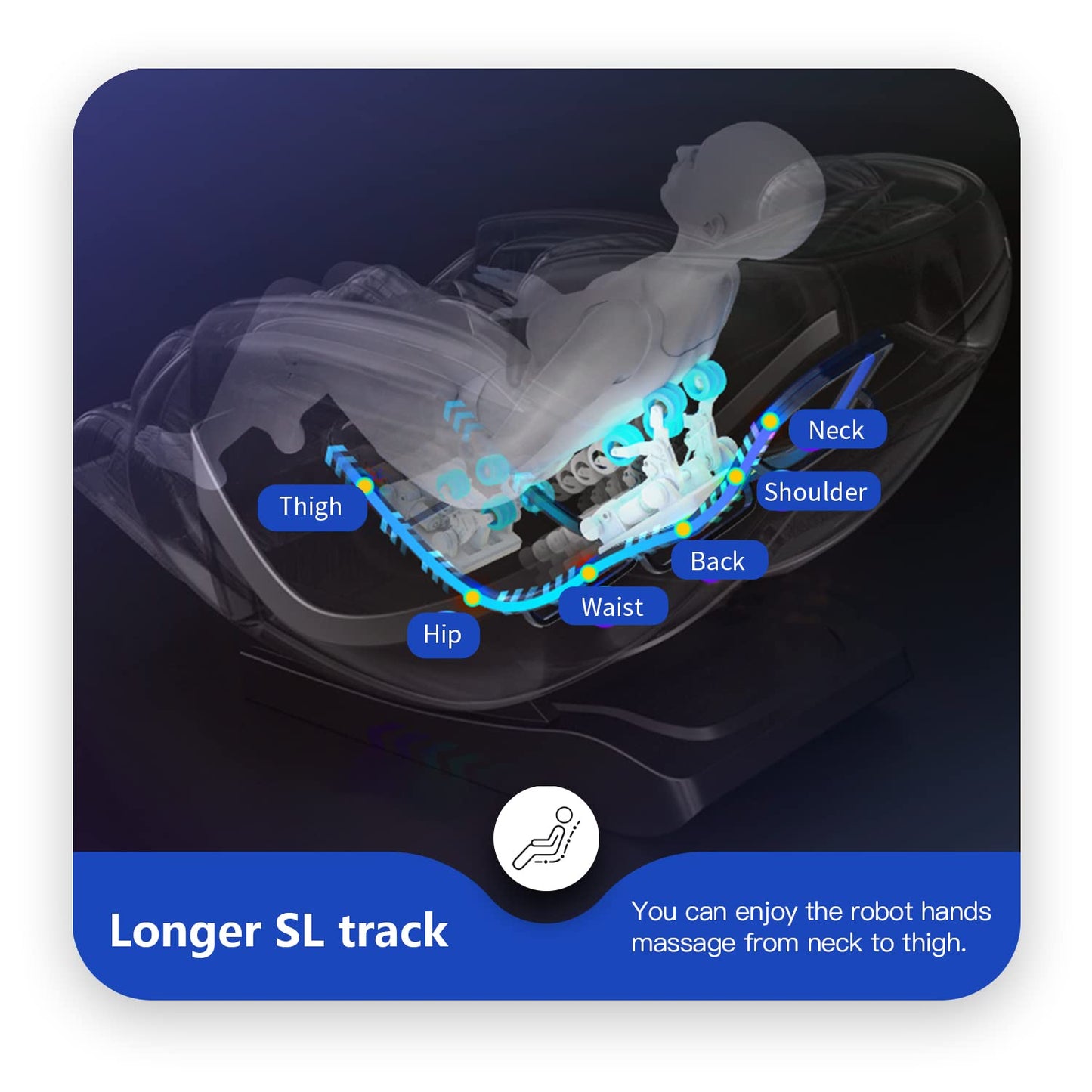 BestMassage SL Track Full Body Massage Chair, Recliner with Zero Gravity Airbag Massage Chair Bluetooth Speaker Foot Roller USB Charger,Black