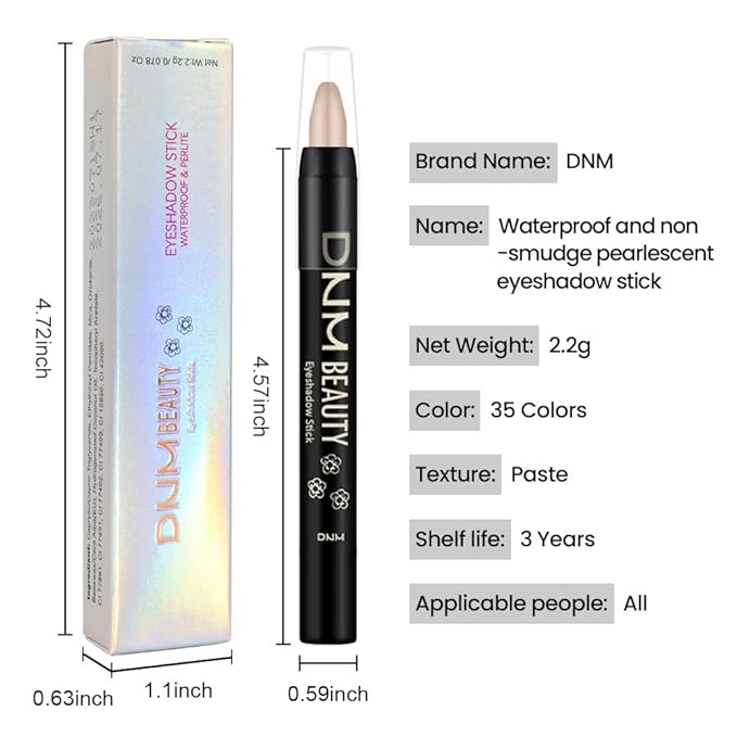 evpct Beige Gold Shimmer Cream Eye Shadow Brightener Sticks Set for Eyes, Gold Shimmery Matte Pencil Eye shadow Applicator Stick Pen Palette Makeup Waterproof sombras en crema para ojos 15#