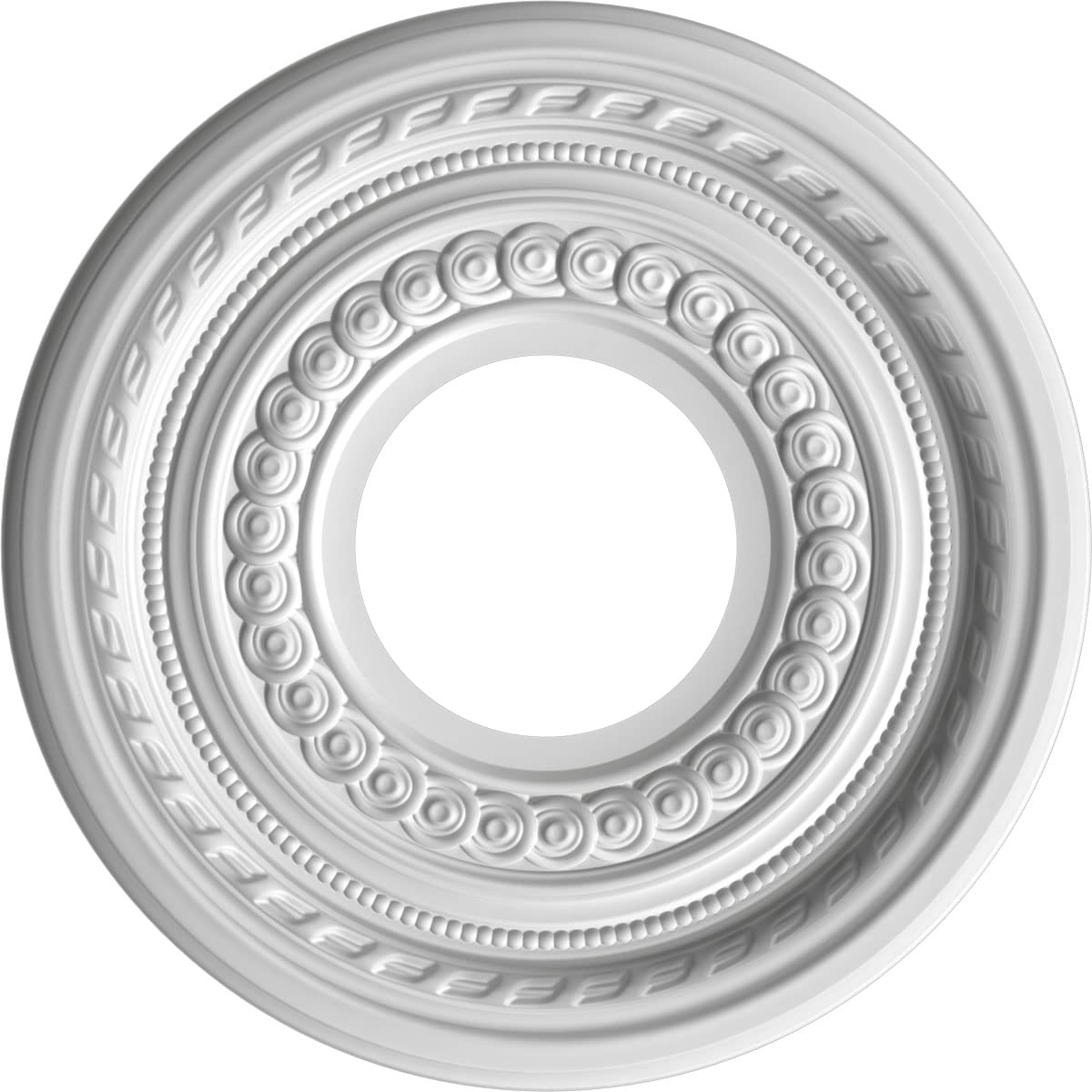Ekena Millwork 10Od X 3 1/2Id X 3/4P Cole Thermoformed Pvc Ceiling Medallion (Fits Canopies Up To 4 1/4), Ultracover Satin Hunt