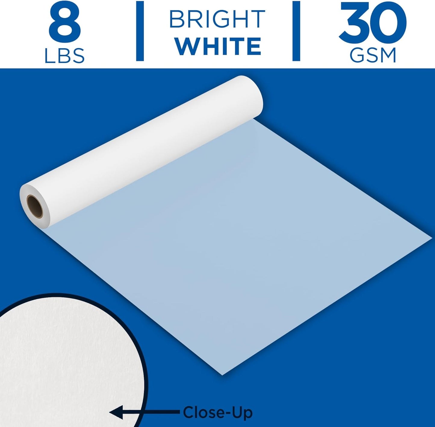 ALVIN 55W-M Lightweight Tracing Paper Roll, White, Suitable with Ink, Charcoal, Felt Tip Pen, for Sketching or Detailing - 6 Inches, 50 Yards, 1-inch Core