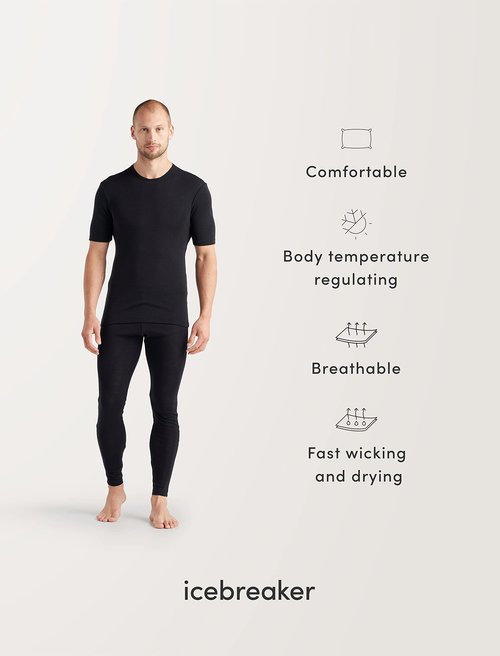 Icebreaker Men’s Merino Anatomica Short Sleeve V Neck T-Shirt - Undyed - X-Large