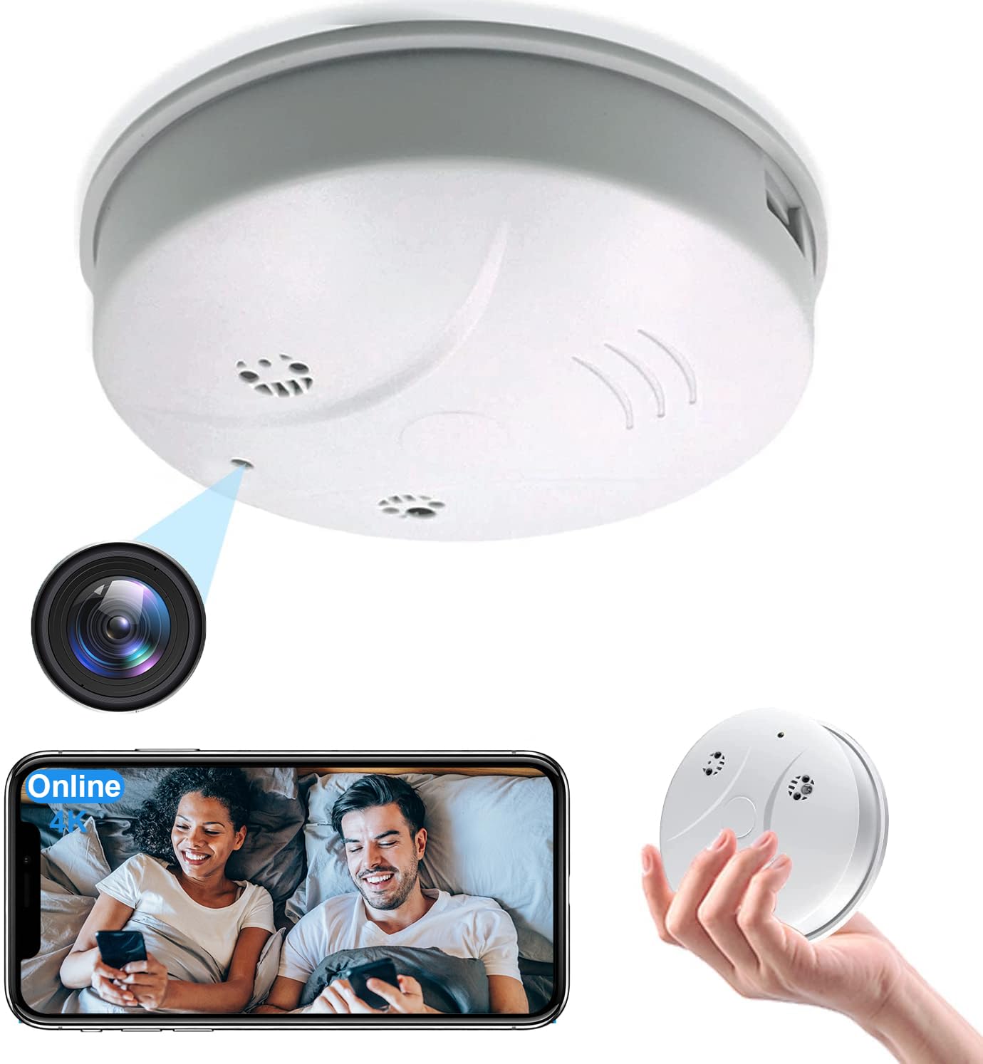 DAIFAC Hidden Camera Smoke Detector HD 1080P Wireless Spy Camera WiFi Small Nanny Cam for Home Security Cameras Indoor/Outdoor