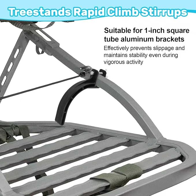 LJB Climbing Tree Stand Accessory Treestands Footrest Kit Suitable for Square Tubes for 1-inch Tree Stands Come with Screws and Safety Ropes