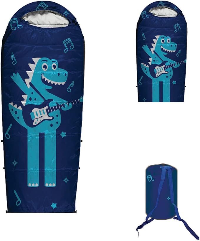 Adjustable Length Mummy Style Kids Sleeping Bag with Pillow Sleeve, 4 Season 32 – 59F, Lightweight and Backpacking Style, ...