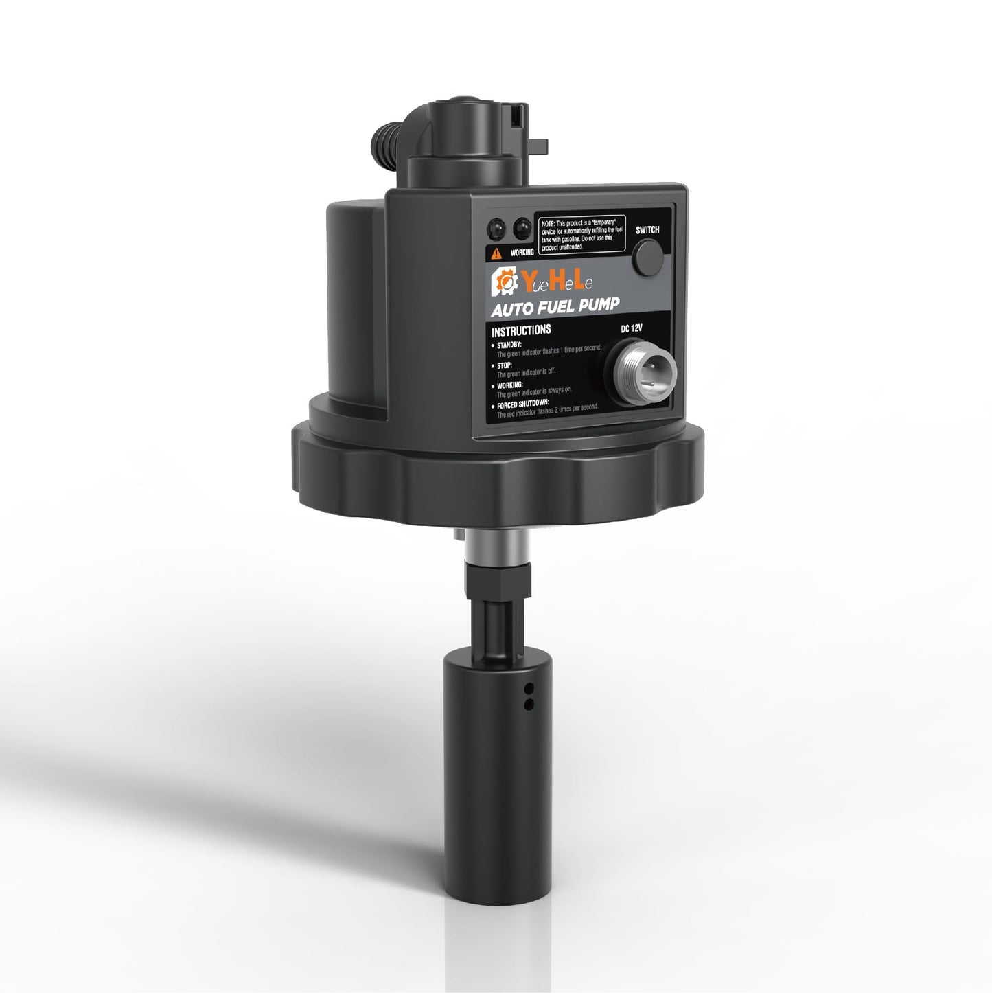 YueHeLe 12V DC Gasoline Fuel Pump for Generators,Automatically Pump fuel, Universal Fit with 3 Adapters, Non-stop running the generator