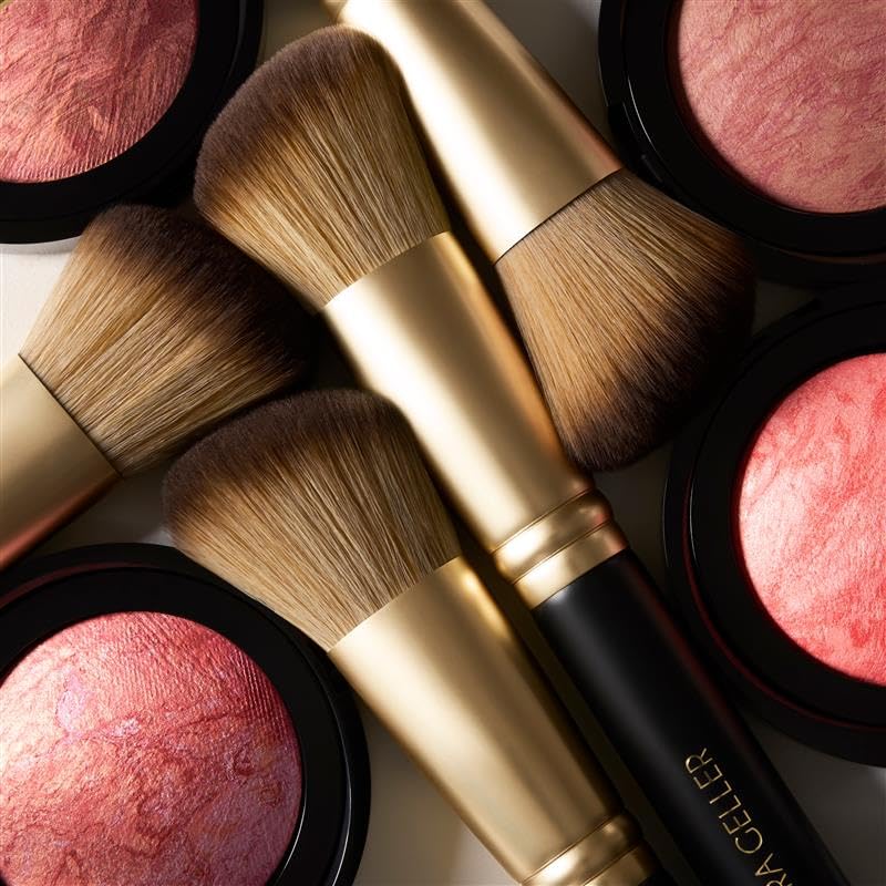 LAURA GELLER NEW YORK Baked Blush-n-Brighten Marbleized Blush - Apricot Berry & Angled Brush 2pc Set