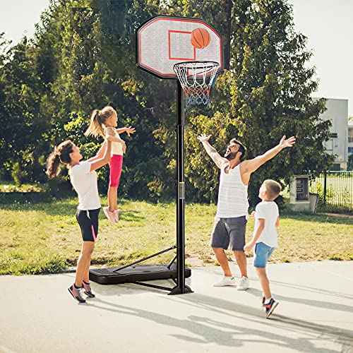 Yaheetech Basketball Hoop Outdoor for Adults Portable Basketball Goal Court 9-12ft Height Adjustable with 43 inch Backboard