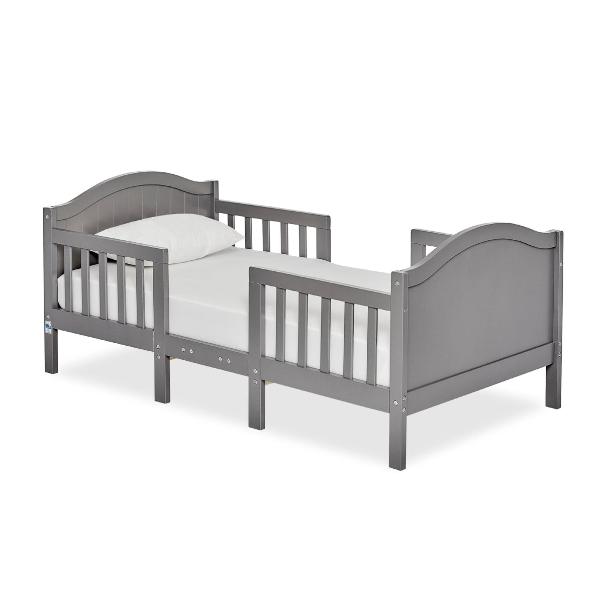 Dream On Me Portland 3 In 1 Convertible Toddler Bed in Steel Grey, Greenguard Gold Certified, JPMA Certified, Low To Floor Design, Non-Toxic Finish, Pinewood
