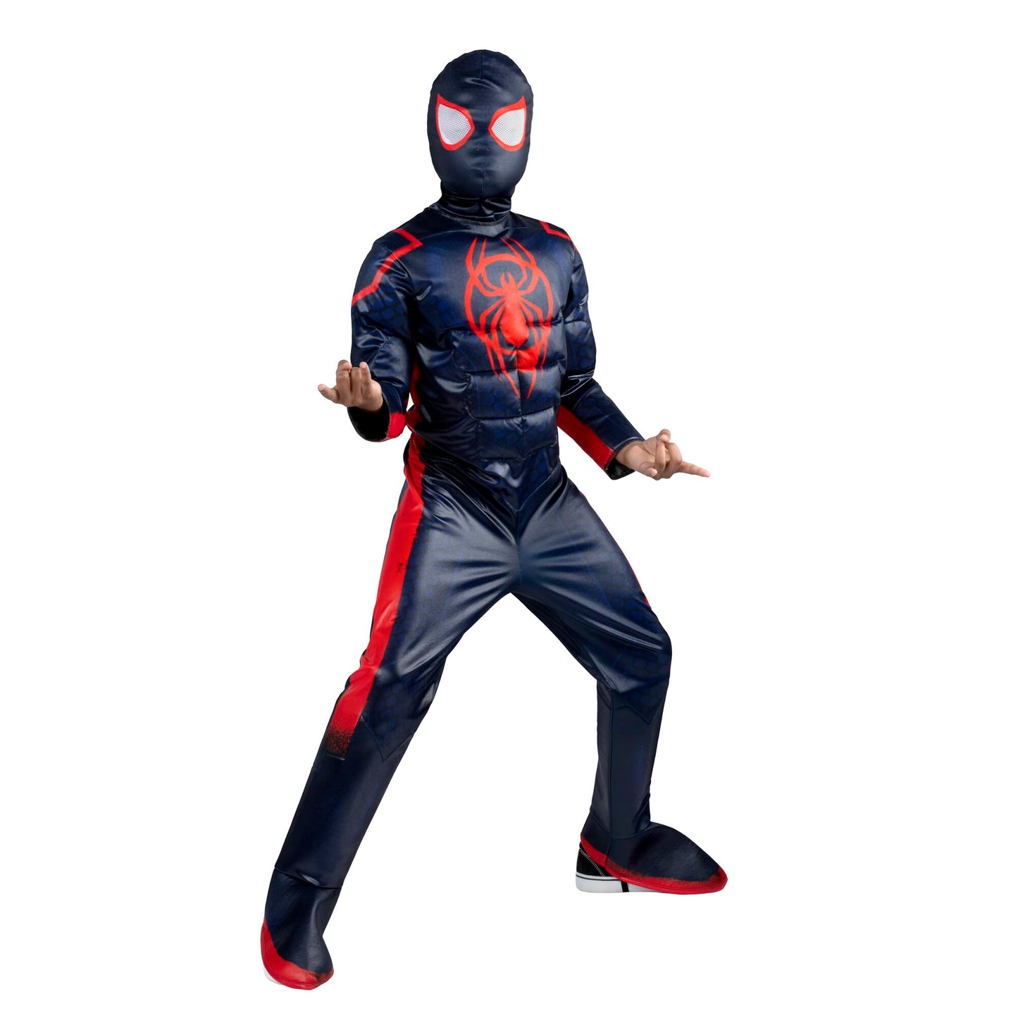 Marvel Integrated Spider-Man Official Youth Deluxe Zentai Costume - Stretch Spandex with Hidden Zippers and Wrist Slits (M) Blue