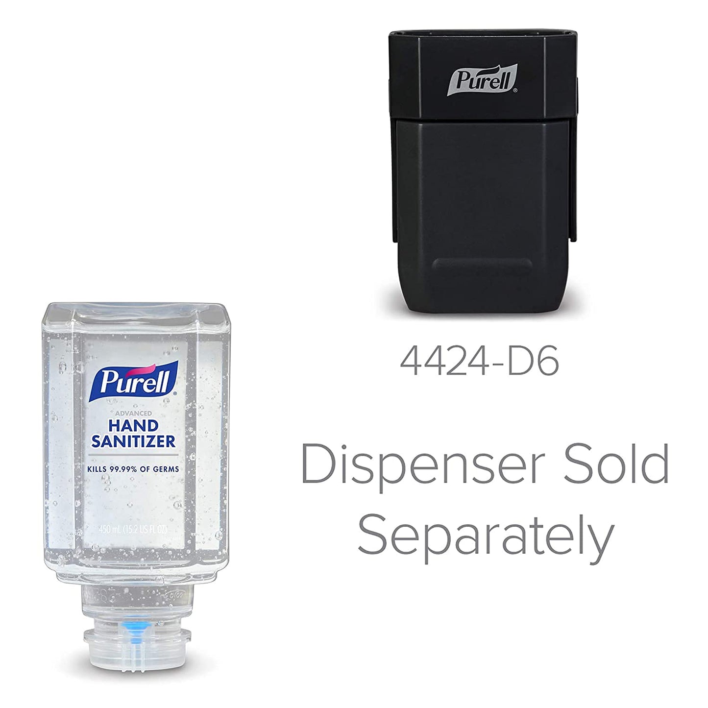 Purell Advanced Hand Sanitizer Gel ES1 Push-Style Hand Sanitizer Dispenser 450 mL Refill Bottle (Pack of 2) - 4450-06-EC2PK