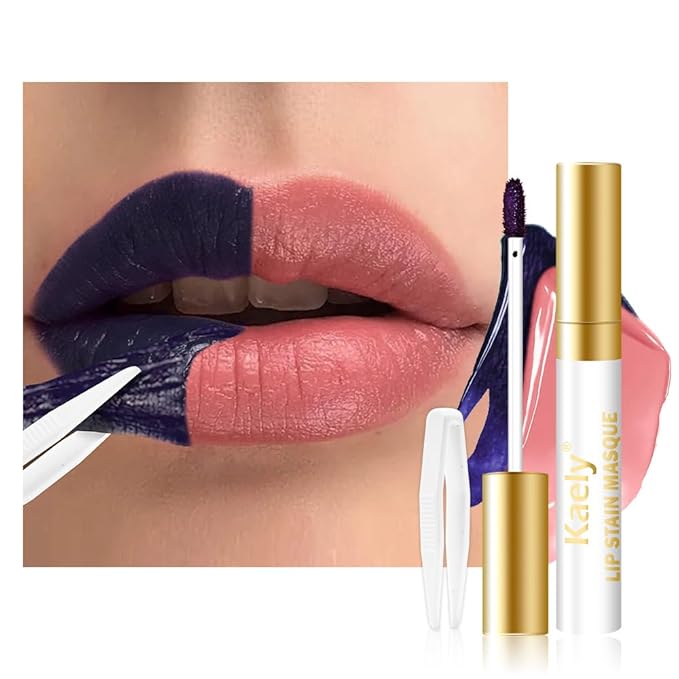 Kaely Neutral Brown Lip Stain Peel Off Masque, Long Lasting Waterproof Smudge Proof Lip Tint, Non-Transfer Semi Permanent Lipliner Tattoo with Tweezer, Matte Finish, Vegan & Cruelty-Free, 06