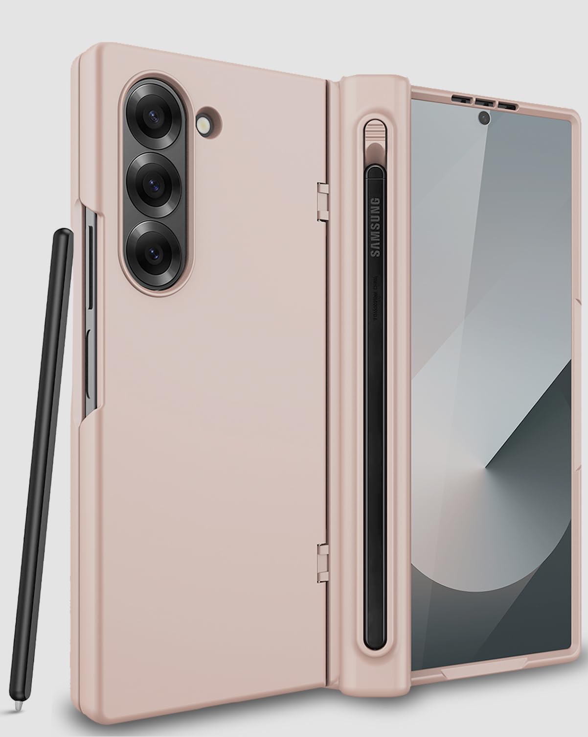 Ninki S Pen Holder For Samsung Galaxy Z Fold 6 Case With Screen Protector,360 Full Body Shockproof Protective Cover For Galaxy Z