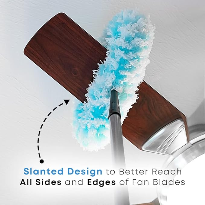 Fuller Brush Fuzzy Fan Duster – Dust & Clean Ceiling Fans, Walls, Woodwork – Polystatic & Microfiber Grabs & Holds Dust, Lint, Cobwebs & Dirt - Fan Duster Head Only (Pink)