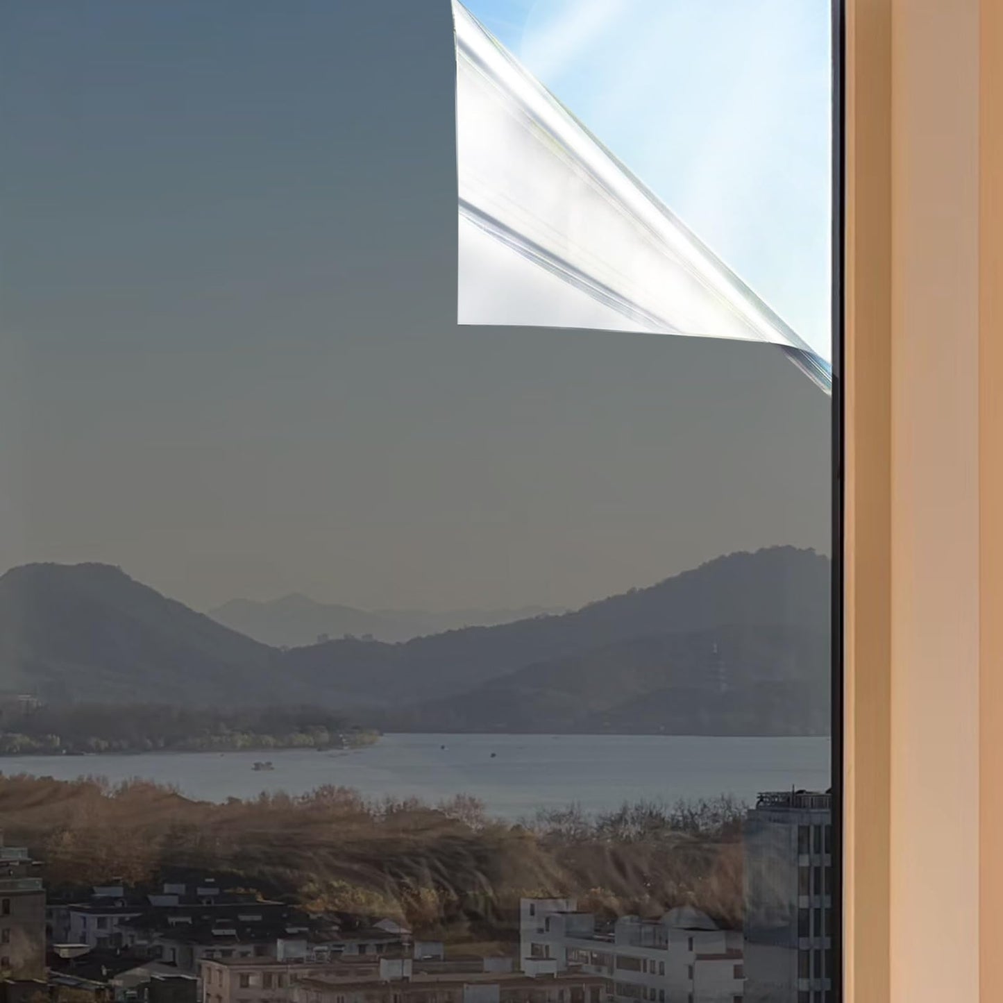 Shackcom 2 Rolls 29.5" X 118" One Way Window Film, Mirror Effect Tint Glass Covering for Home Office, Daytime Privacy Protecting Reflective Heat Control Anti UV Door Sticker (Sliver)