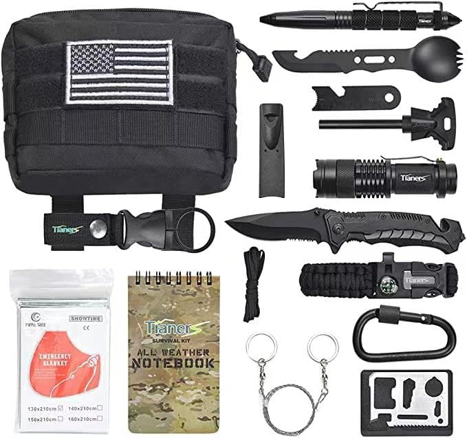 Gifts for Men Husband Dad Friend, Emergency Survival Kit 16 in 1, Upgrade Compact Survival Gear, Cool EDC Survival Tool fo...