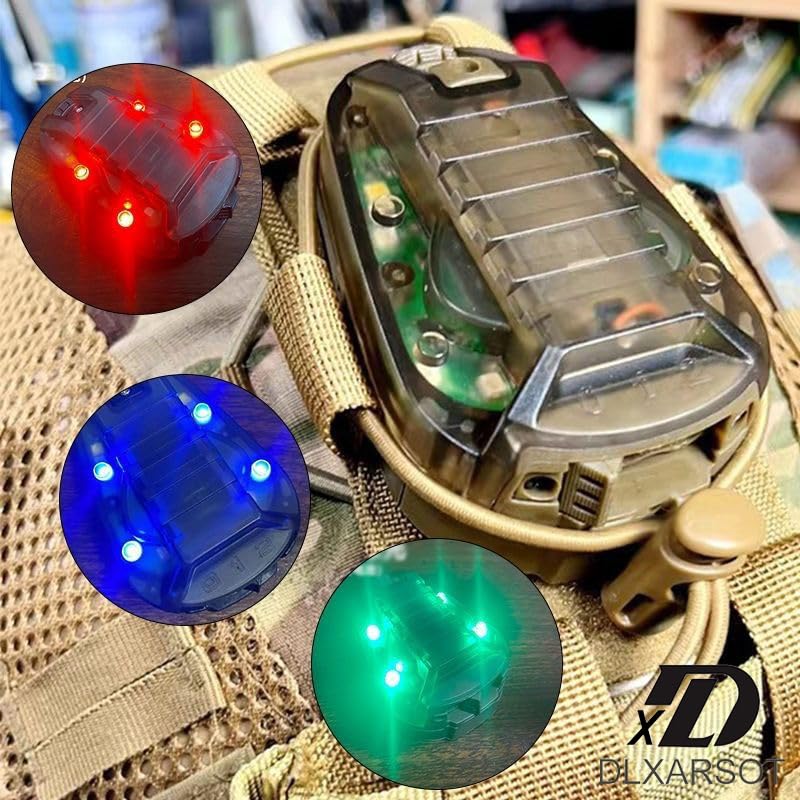 DLXARSOT Tactical Helmet Light Signal Light Military IFF Helmet Light Flashlight Survival Signal Light for Outdoor Sports ...