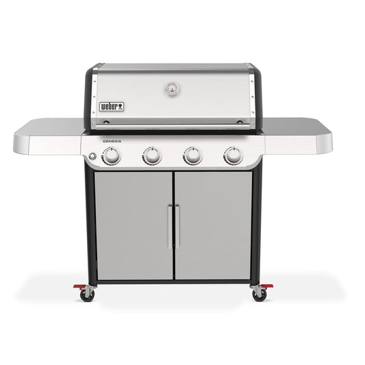 Weber Genesis S-415 Liquid Propane Gas Grill for Outdoor Cooking, Stainless Steel, 4 Burners – Stainless Steel Cooking Grates & PureBlu Burners