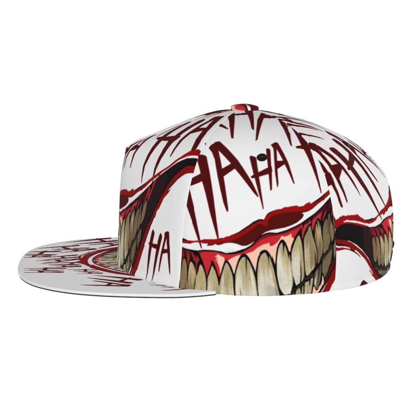 Funny Hahaha Unisex 3D Printing Classic Baseball Cap Snapback Flat Bill Hip Hop Hats Black