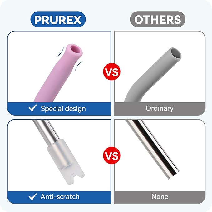 Reusable Metal Straws with Silicone Tip for Stanley 20oz,Stainless Steel Drinking Straws for 20oz Tumbler,3 Bent Tubes & 6 Tips& 1 Cleanr Brush(White)