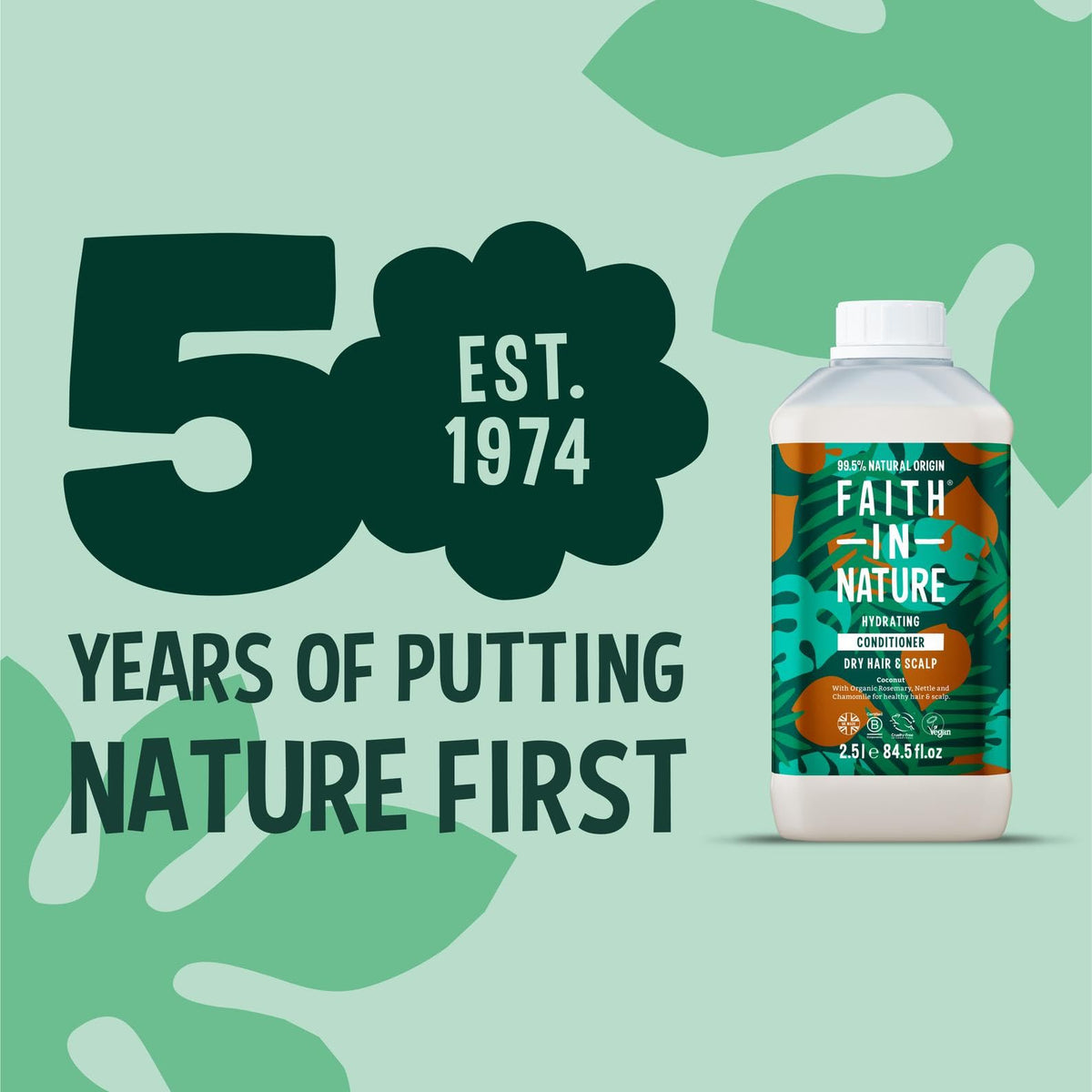 FAITH IN NATURE Natural Conditioner - Vegan & Cruelty Free, No SLS or Parabens - 84.5 fl oz, Coconut