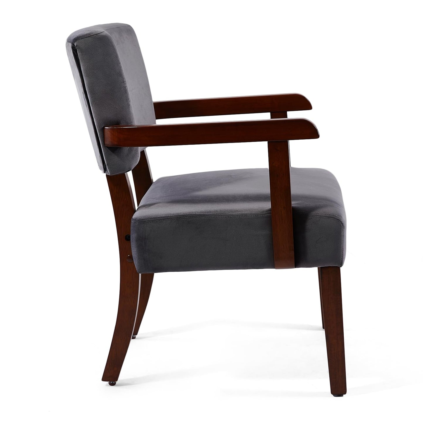 FAGAGA Accent Chair Set of 2 with Table, Living Room Chairs with VelvetSoft Seat and Armrests for Living Room Bedroom Reading Room Waiting Room (Greyvelvet)