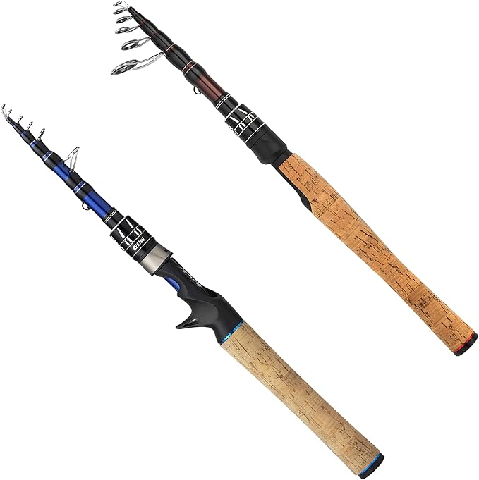 EOW Telescopic Spinning Rod 1pc of 7' & Xpedite Pro Telescopic Casting Rod 1pc of 7', 24T Carbon Blanks & Solid Carbon Ti...