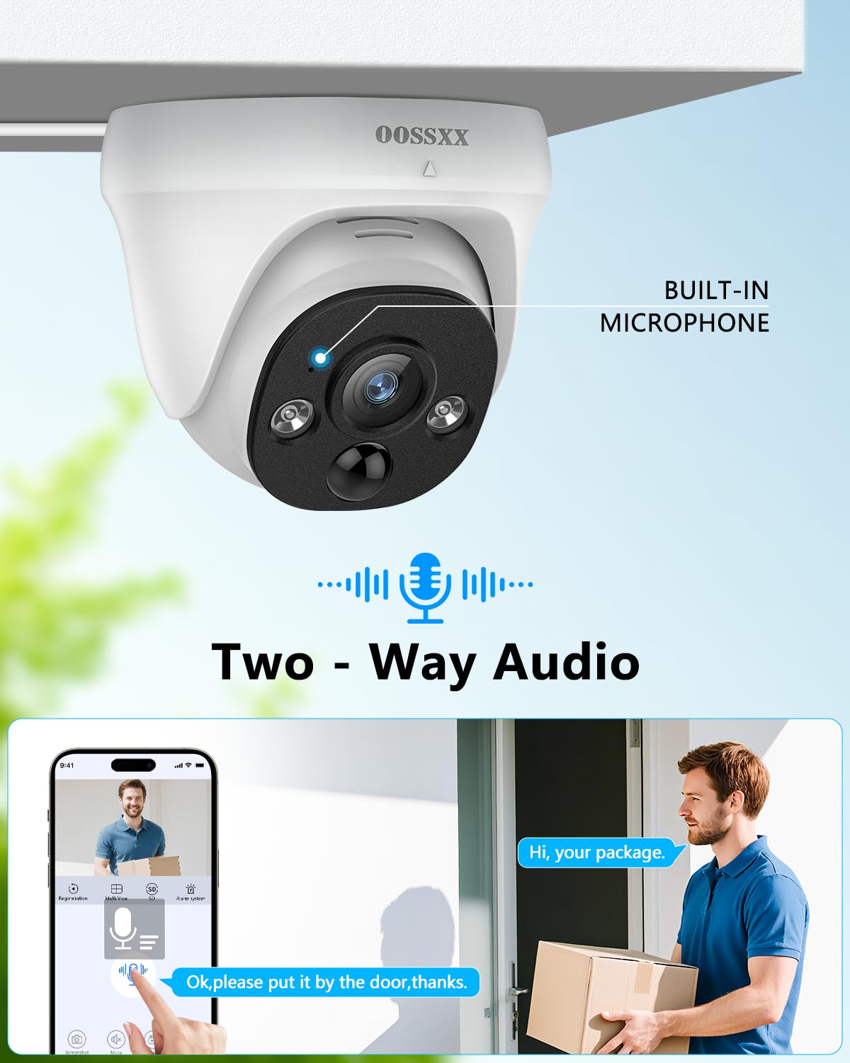 (2026 New) 4K PoE Security Camera System, 8CH NVR/ 3TB HDD, 8pcs Wired Dome Cameras, 130° Wide Angle, PIR Motion Detection, 2-Way Audio, Remote Control, No Monthly Fee App