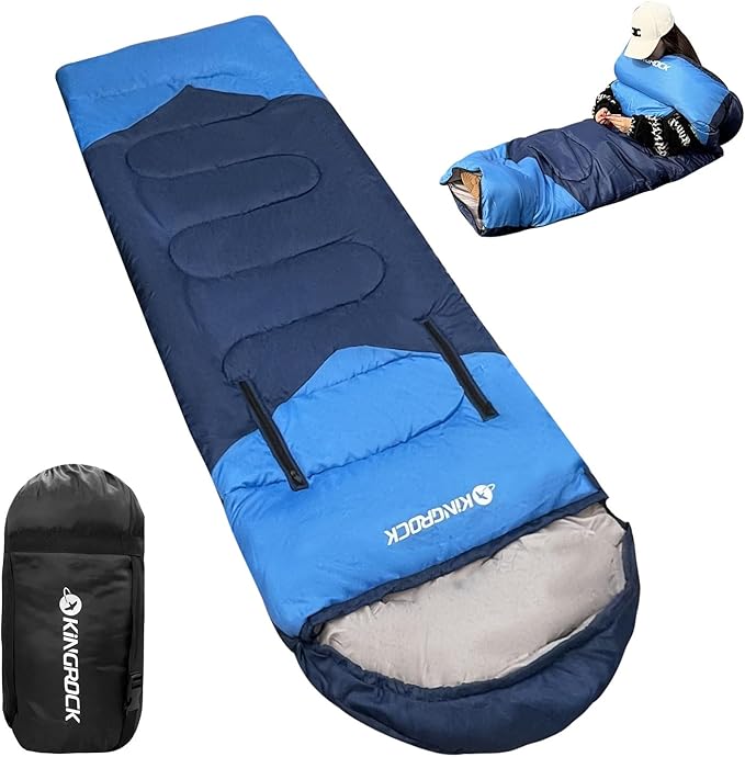 KINGROCK Sleeping Bags for Adults Backpacking Lightweight Waterproof- Cold Weather Sleeping Bag for Adults for Warm Campin...