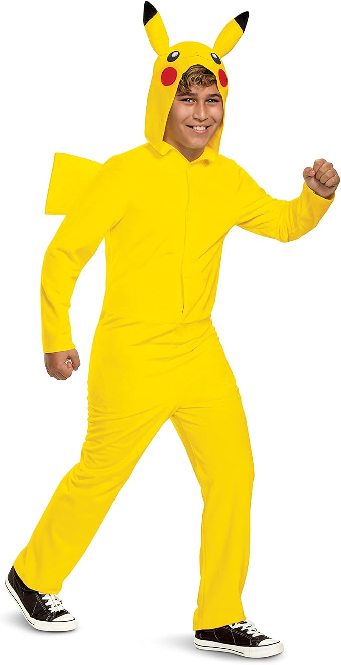 Pikachu Costume for Kids, Official Pokemon Costume Hooded Jumpsuit