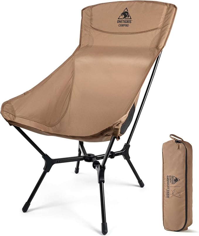 ONETIGRIS OasisFlex Camping Chair,High Back Folding Chair with Carry Bag,Great for Camping,Beach,Picnic,Park,Lawn,Sports a...