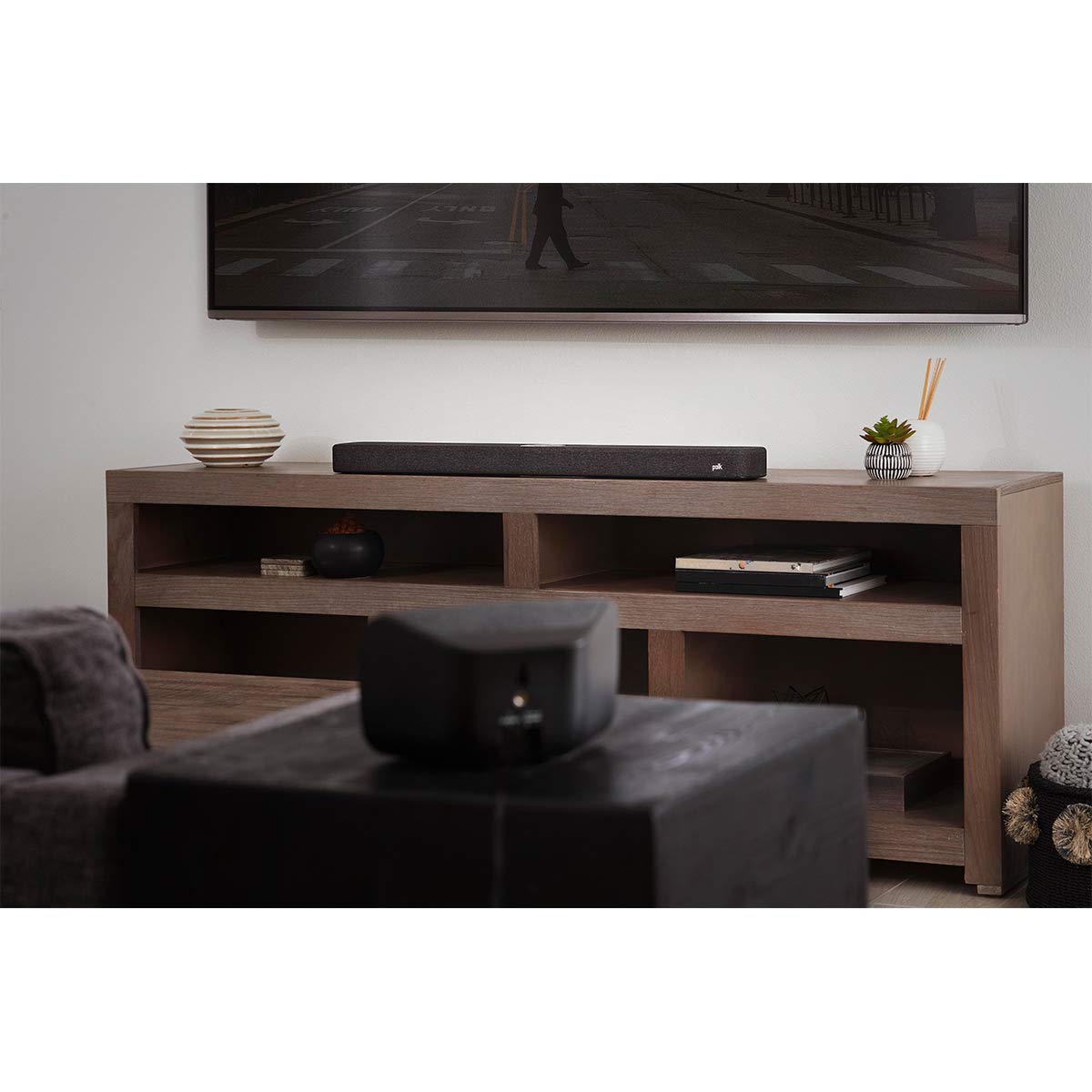 Polk Audio SR2 Wireless Surround Sound Speakers for Select Polk React and Magnifi Bars - Wireless Surround Sound System for TV, Easy Setup, Multiple Placement Options, 2 Count (Pack of 1)