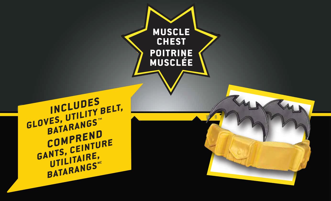 Rubies Child's DC Batman Muscle Chest Costume with Accessories, X-Small