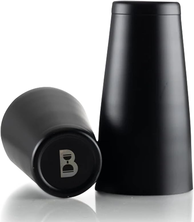 Bull in China 2-Piece Cocktail Shaker Matte Black – 28 oz Weighted Shaker & 18oz Weighted Cheater Tin, Professional Grade ...