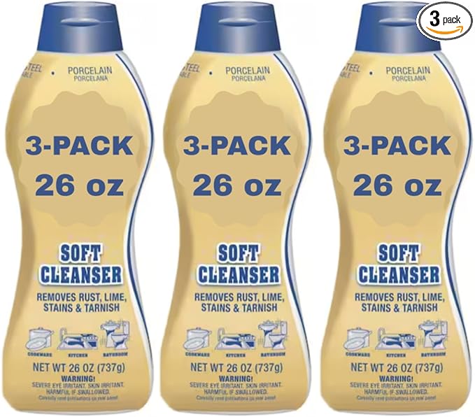 More Spray & Foam Cleaner, 25.4 oz (3-Pack) Powerful Multi-Surface Cleaner for Rust, Grease & Grime – Works on Stainless Steel, Tile, Brass, Copper & More (Soft Cleanser All Purpose Cleaner)