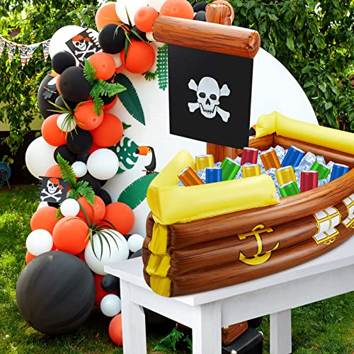 Cunhill 2 Pieces Inflatable Pirate Ship Cooler Inflatable Cooler for Halloween Pirate Ship for Food Beverage Serving Bar P...