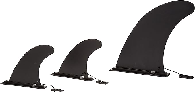 Retrospec Replacement Fins for Inflatable Paddle Board - Essential SUP Accessories Set of 3 - Removable Black Fins for Pre...