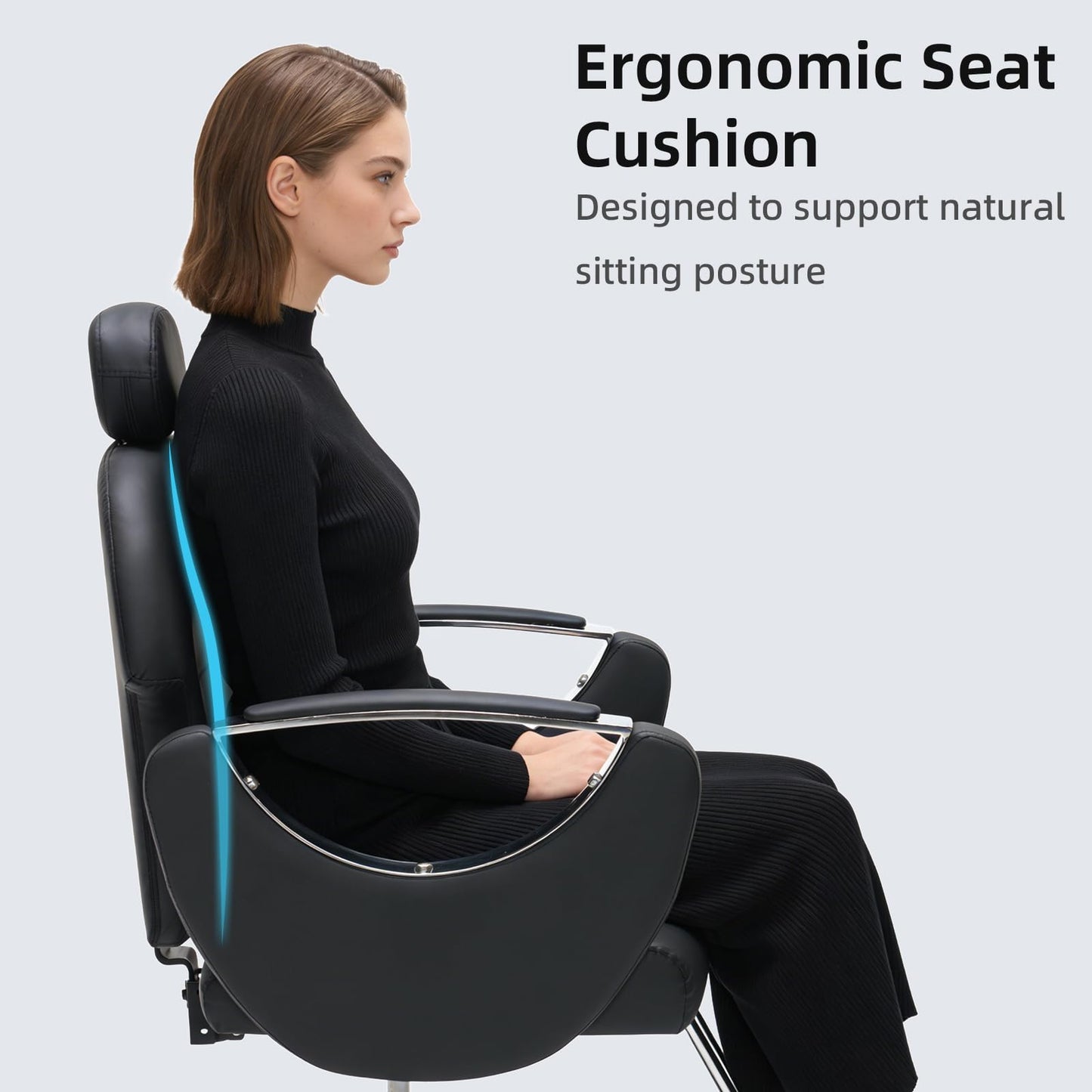 Zevemomo Barber Salon Chair for Hair Stylist, Reclining Backrest Adjustable Headrest & Seat Height, Heavy Duty Hydraulic Pump with 360° Swivel for Barbershop, Home 400LBS Capacity, Black