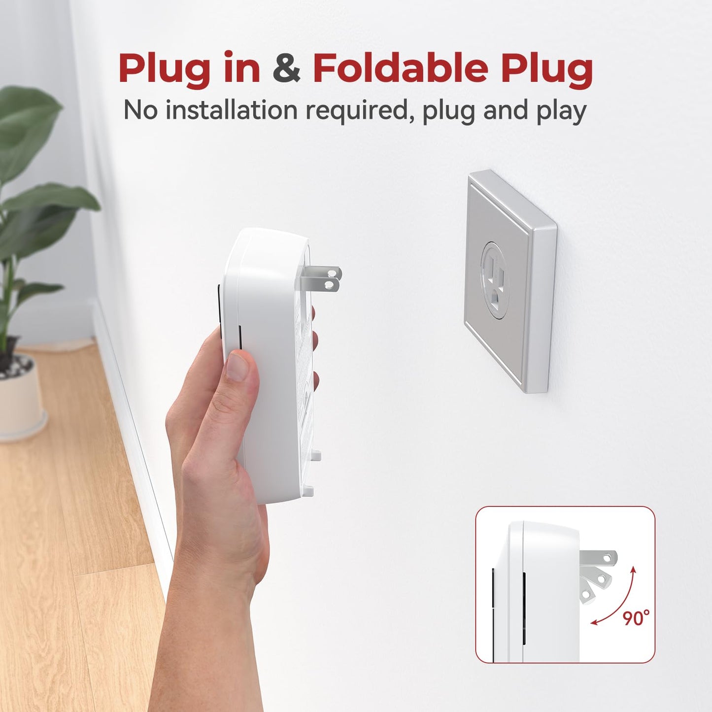 Siterlink Carbon Monoxide Detectors Plug in,10 Year Replaceable Battery Operated Co Monitor Alarm,Plug and Play Co Detector,Portable Carbon Monoxide Detector for Home,Traval,RV,Hotel GS846A 2 Pack
