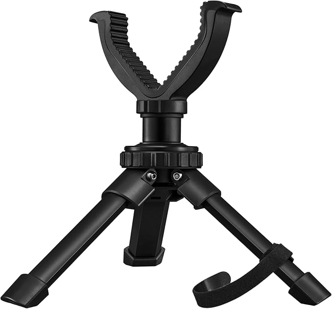 CVLIFE Shooting Rest Tripod - Adjustable Height, 360 Degree Rotation, V Yoke Stand - Portable Rifle Rest for Target Shooting, Hunting and Outdoor Activities