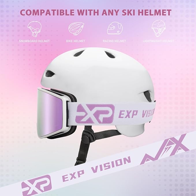 EXP VISION Ski/Snowboard Goggles Parent-child Snow Goggles Over Glasses for Men, Women Youth Kids