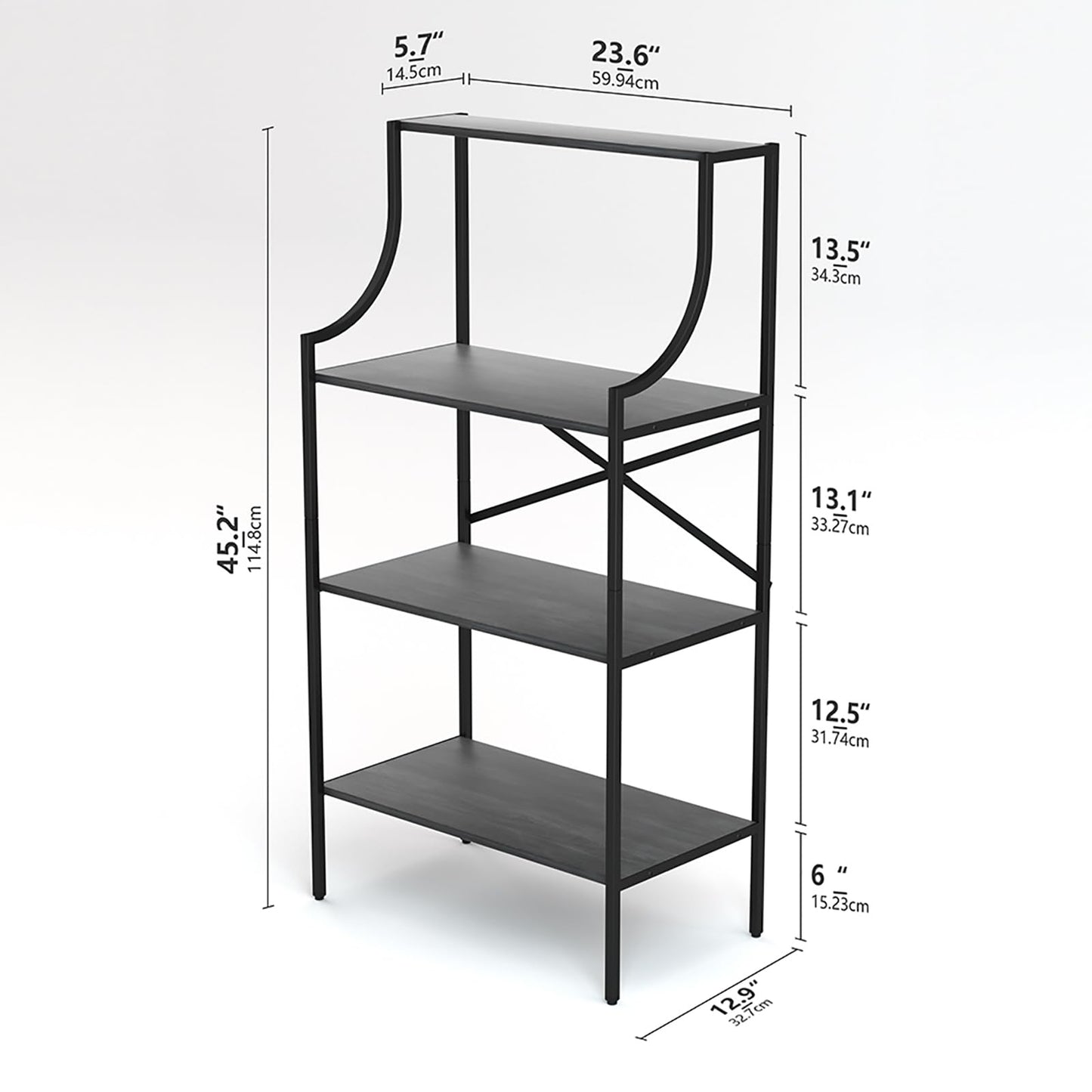 Kasrikly Console Table, entryway Table 4-Tier Sofa Table with Storage Shelves, Couch Table Behind Sofa, Standing Bakers Rack