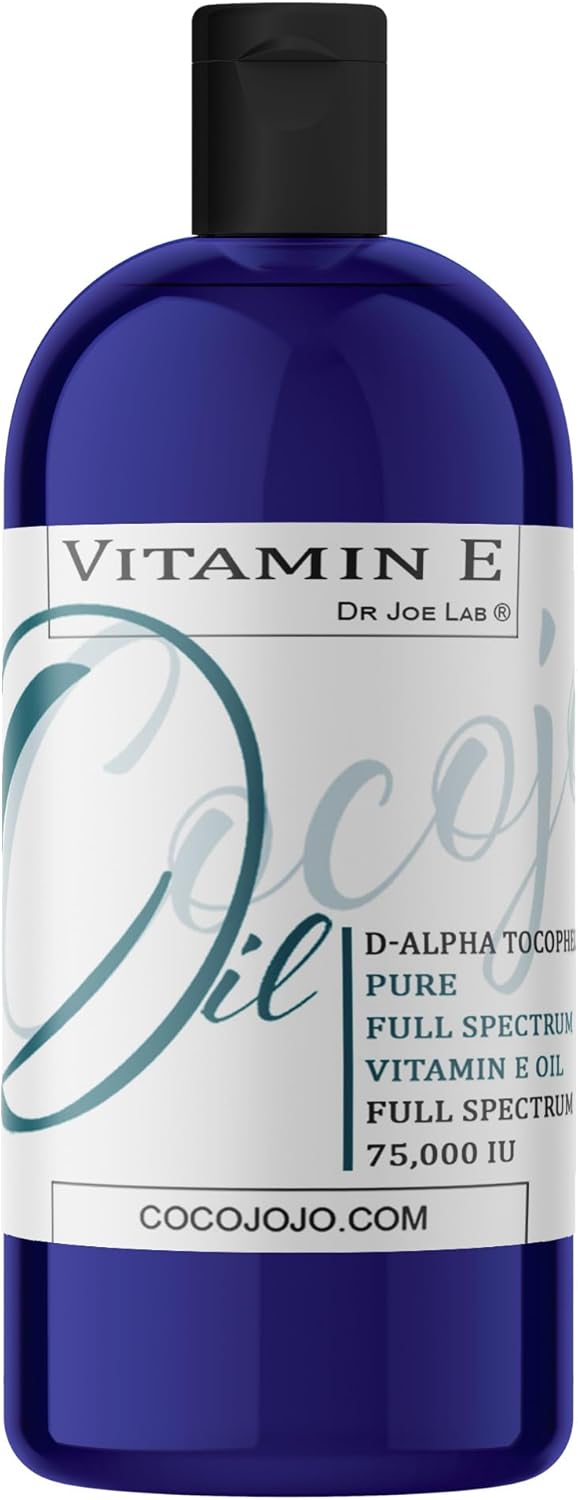 cocojojo Organic Liquid Vitamin E Oil for Skin, for Hair, Face, Body Oil, 100% Pure Natural Cold Pressed Unrefined, Moisturizes & Nourishes, Non GMO - 32 Oz